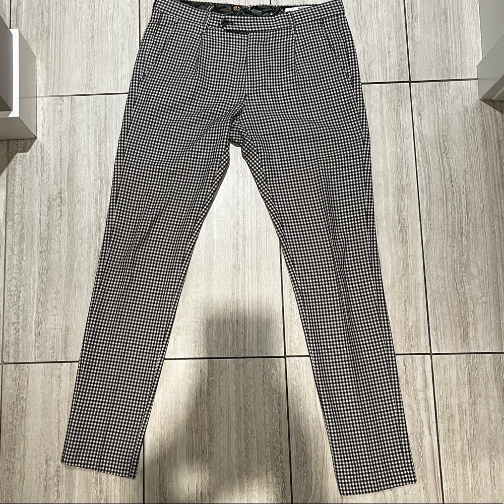 Berwich plaid designer pants. Made in Italy. 100% Cotton.
